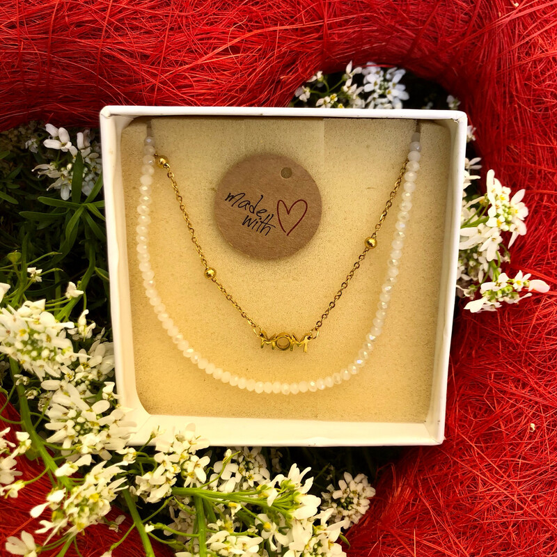 Set collane mamma bianco e oro