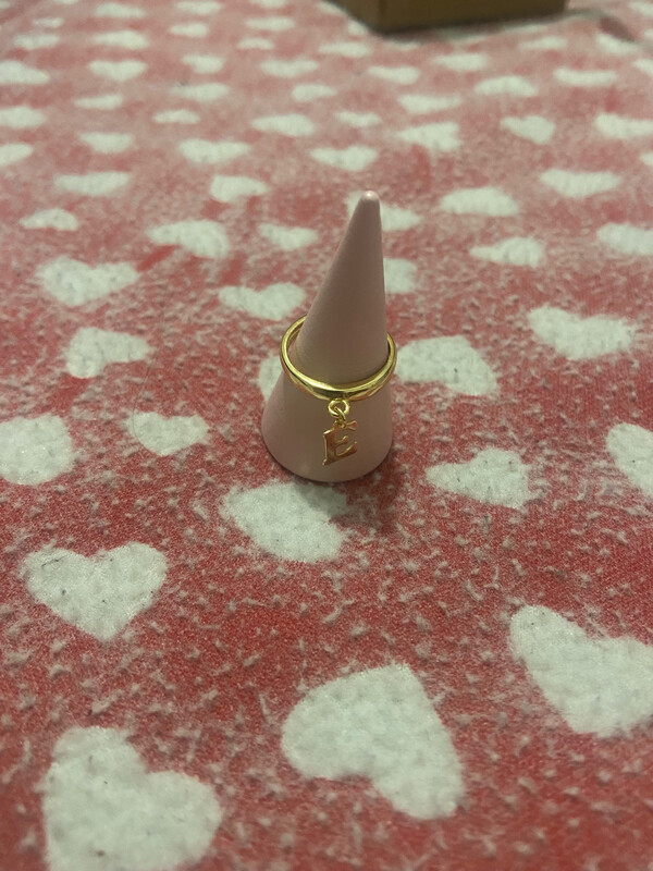 Anello letterina in argento 925 gold