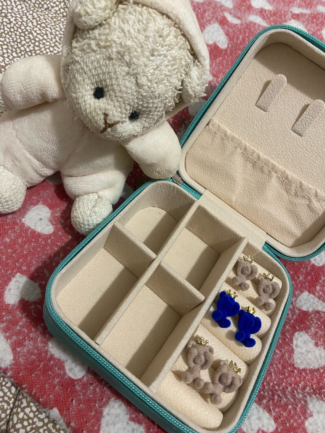 Orecchini peluche orsetto  beige