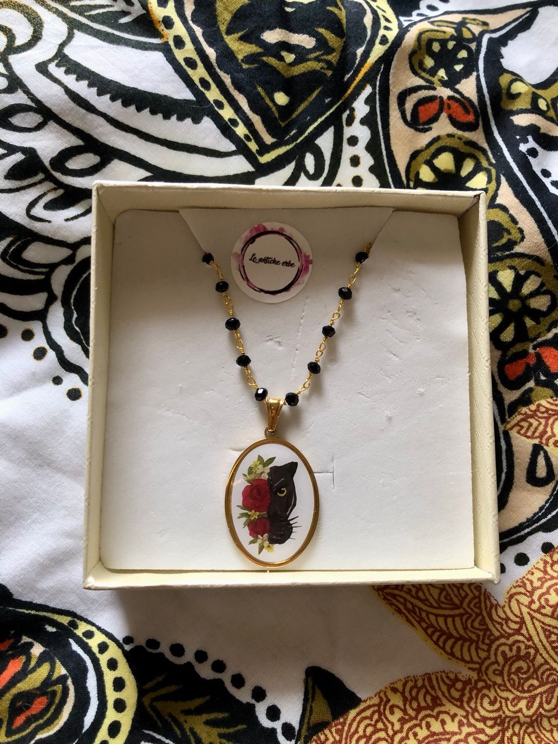 Collana Panther and roses