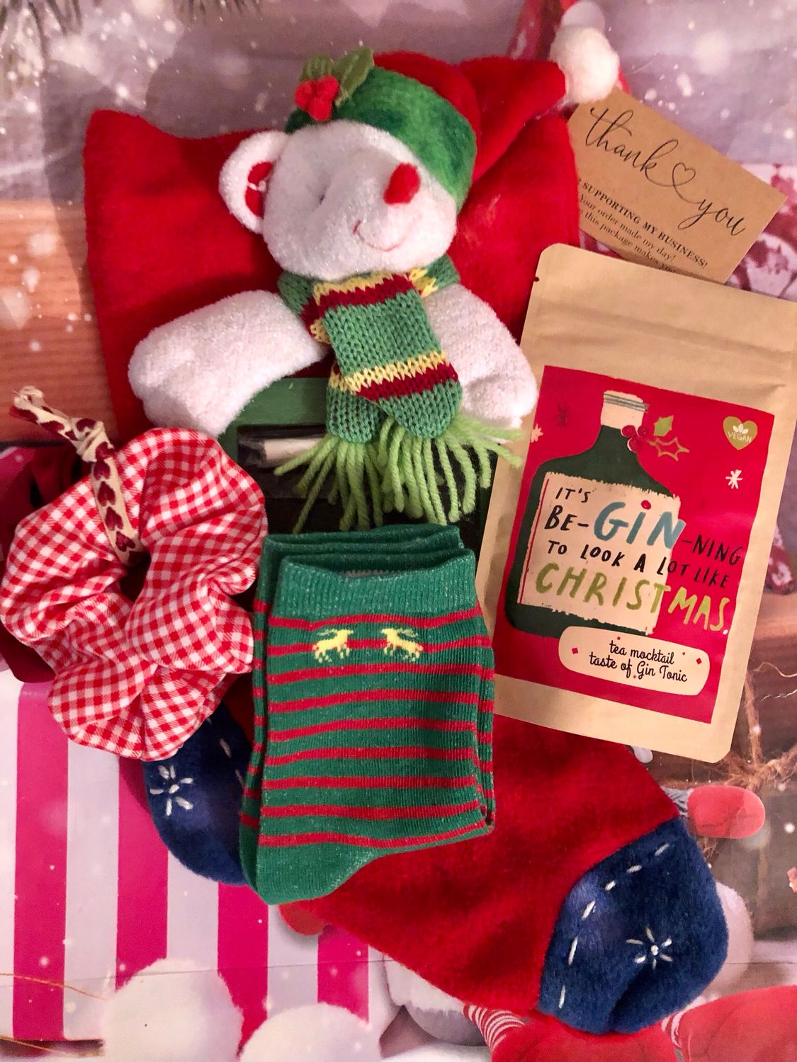 Calza Befana con orsetto e lavagnetta