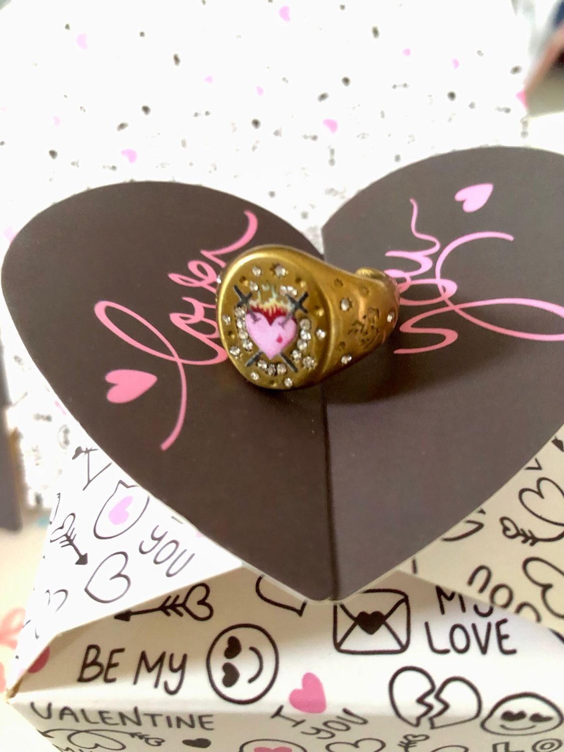 Anello Sigillo Cuore Fiamme