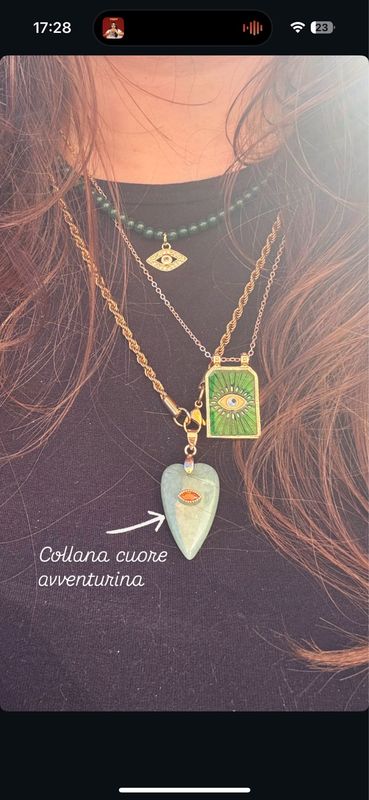 Collana cuore avventurina