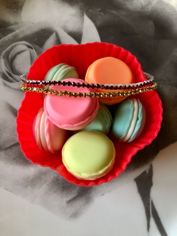 Set braccialetti tennis red and gold