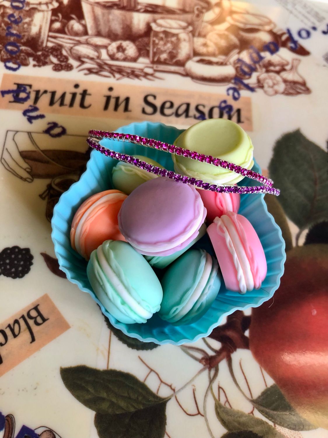 Set braccialetti Tennis  fucsia e viola