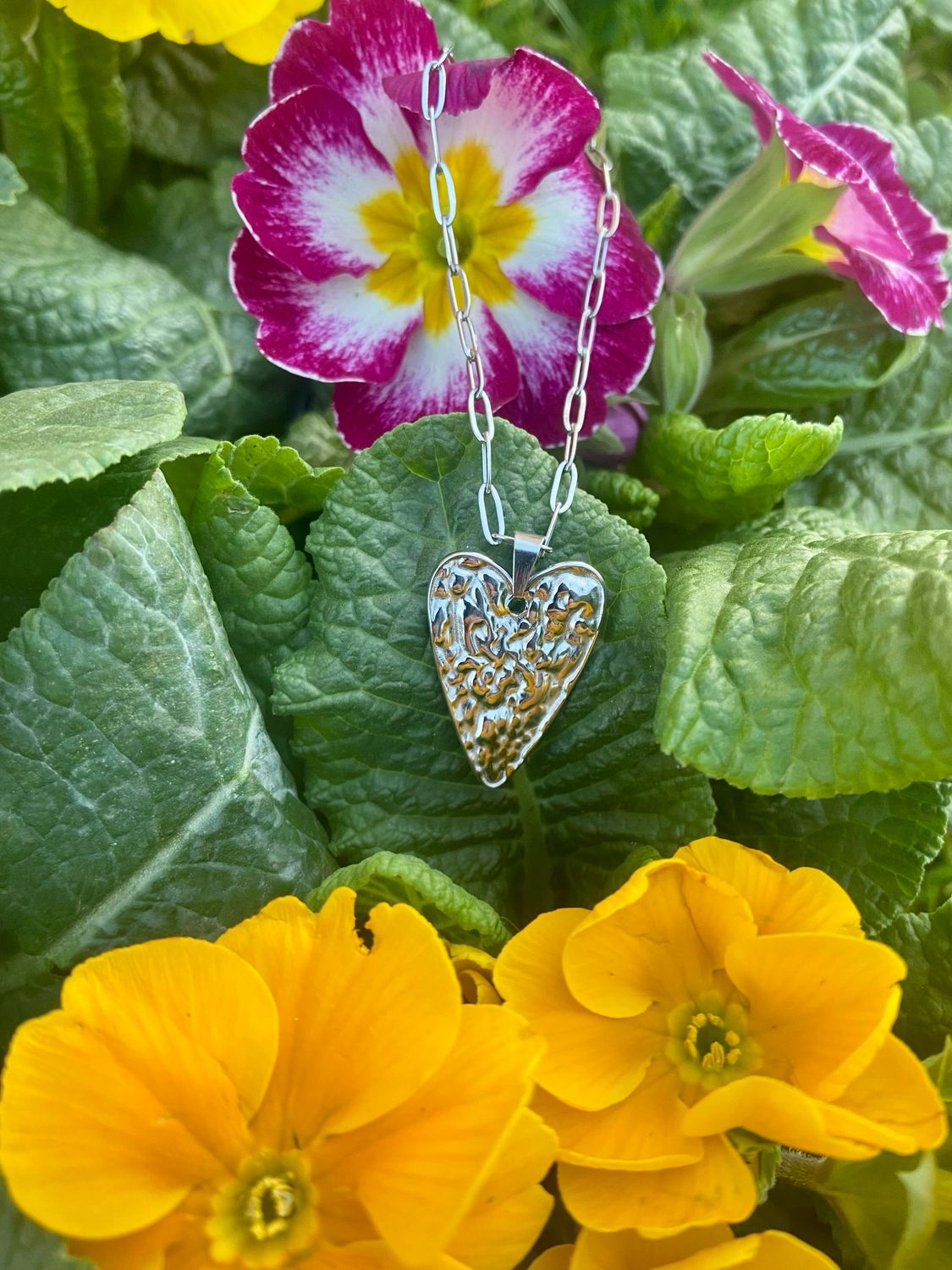 Collana Cuore martellato