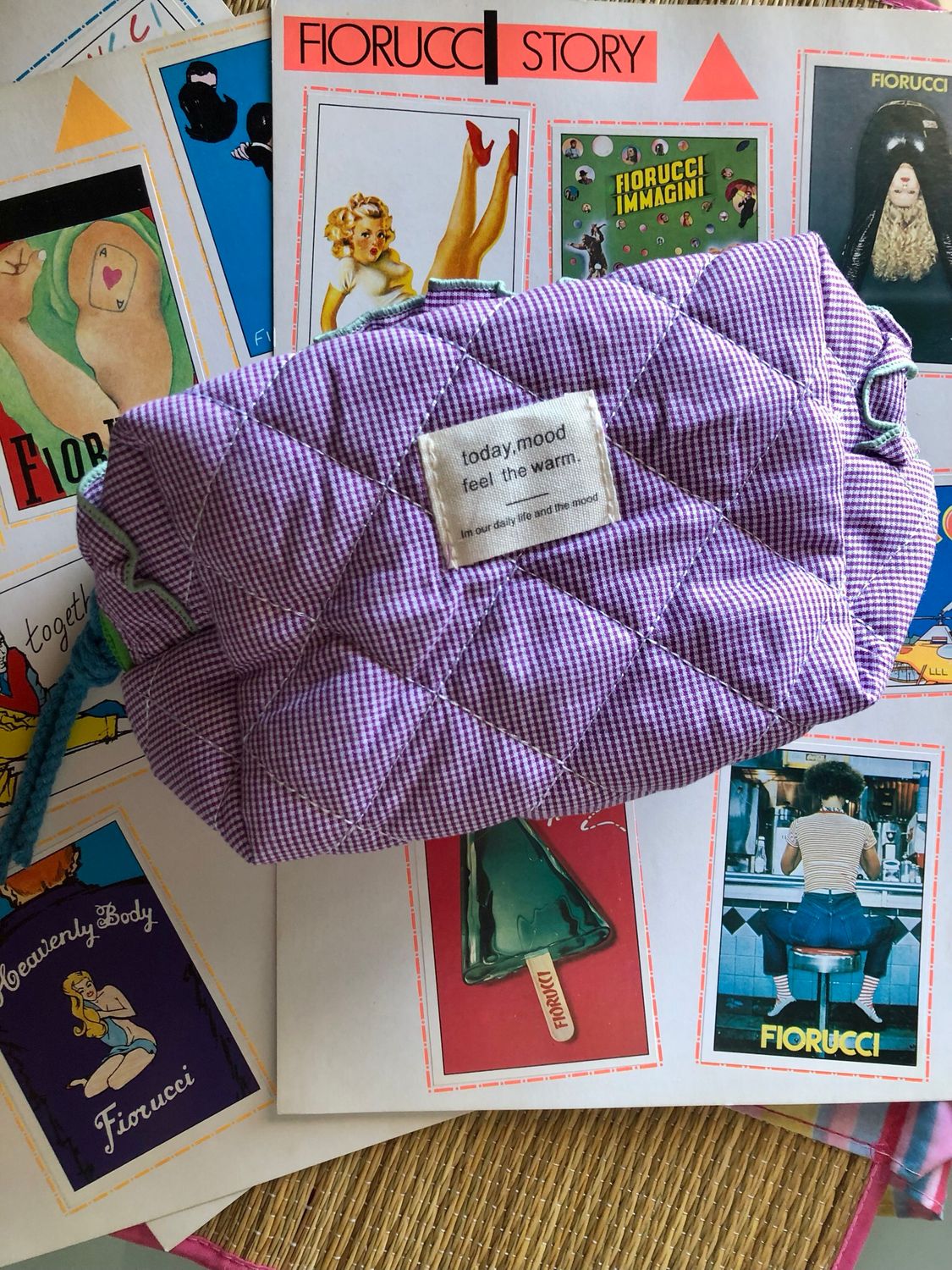 Pochette a quadratini lillla