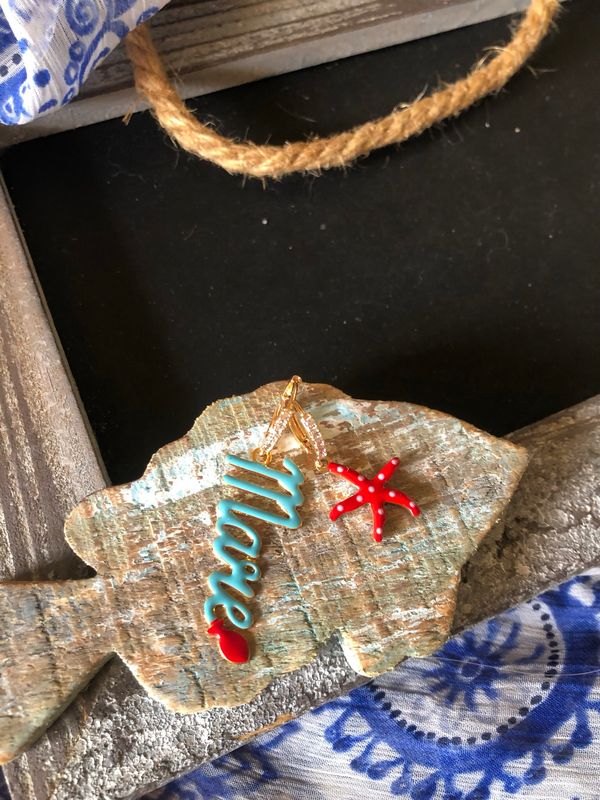 Orecchini scritta mare