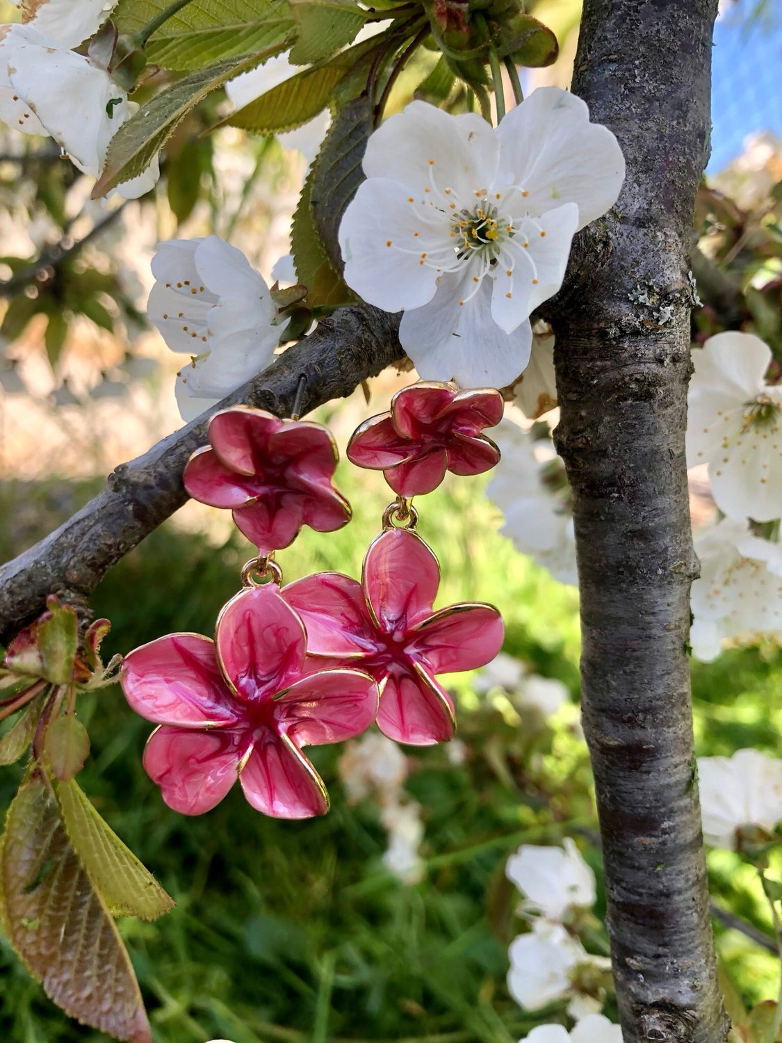 Orecchini fiori di pesco