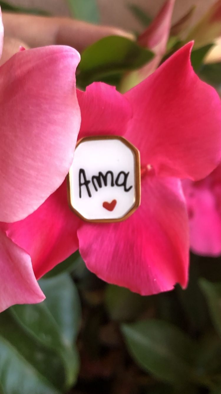 Anello scritta”AMA”
