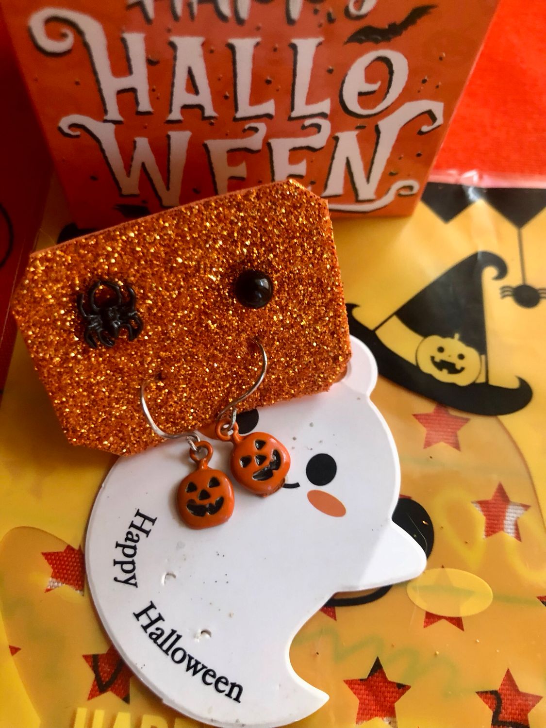 Set orecchini Hallowen Zucche e ragno