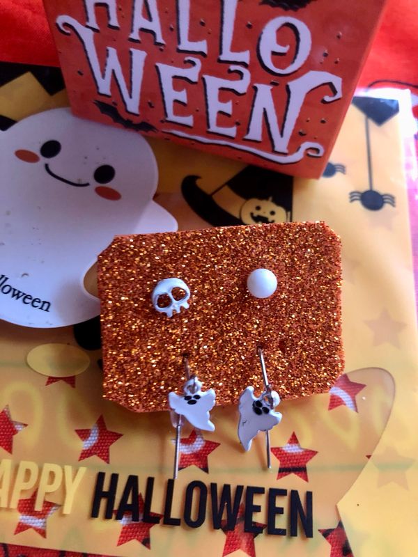 Set orecchini Hallowen Fantasmi e teschio