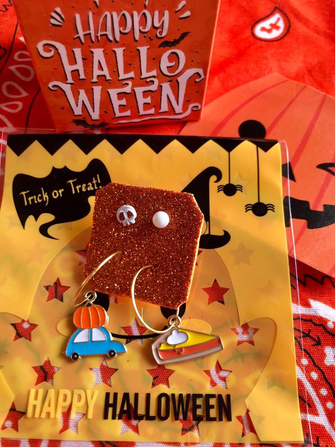 Box Orecchini Hallowen Car e Pumpkin zpie