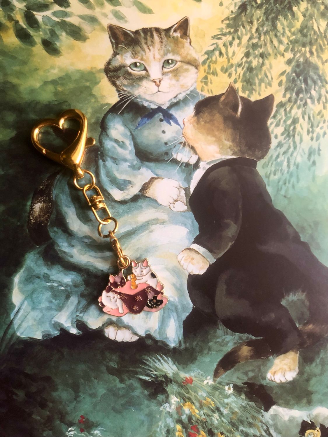Portachiavi Gattini con libro rosa