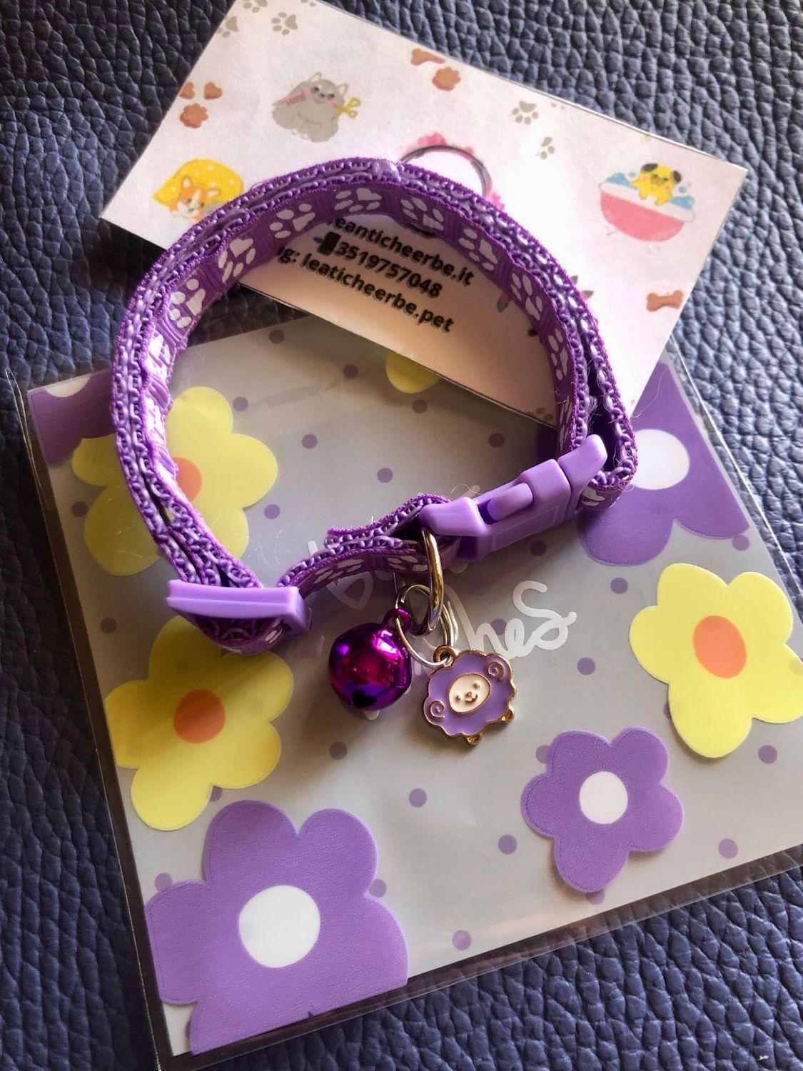 Collarino lilla con charme pecora