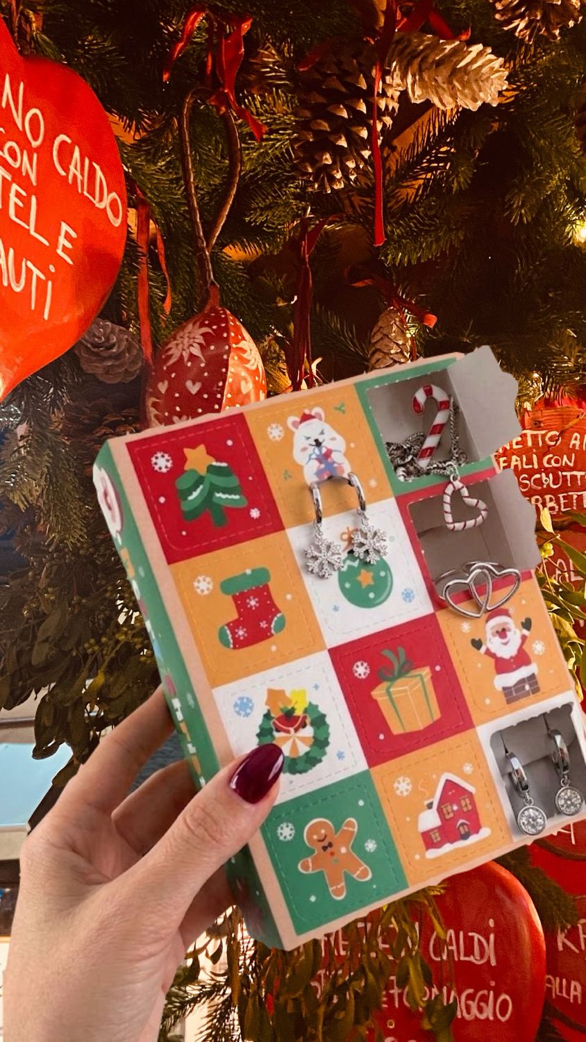 Mini calendario avvento argento 925