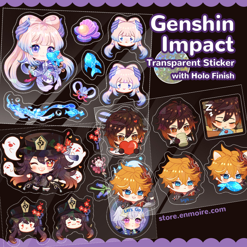 [PO] Genshin Impact Transparent Holo Stickers