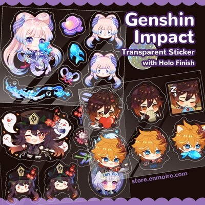 Genshin Impact Transparent Holo Stickers