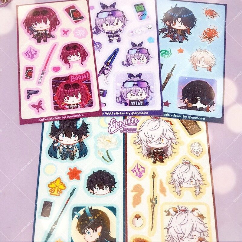 Honkai Star Rail Glitter Sticker Sheet