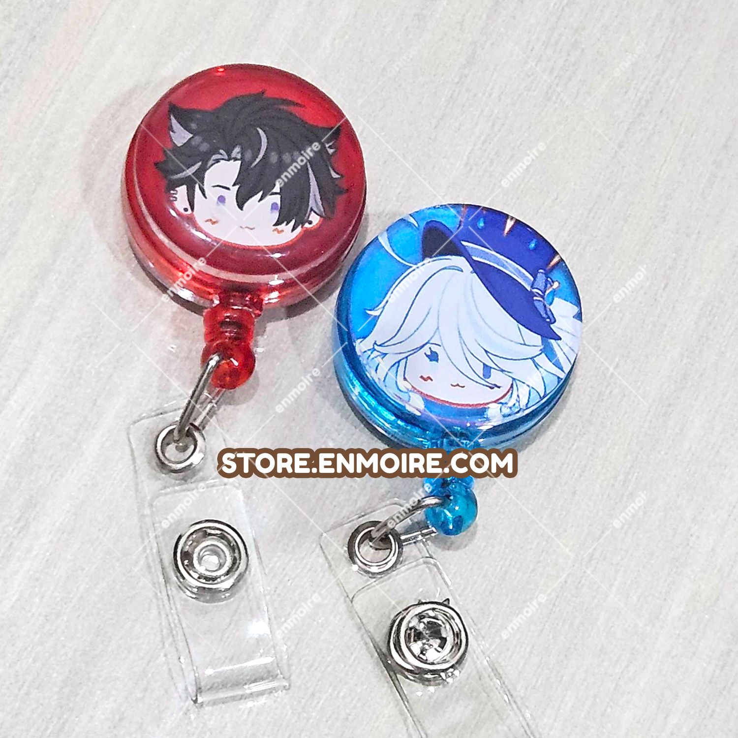 Genshin Impact : Wriothesley &amp; Furina Yoyo ID Card Lanyard