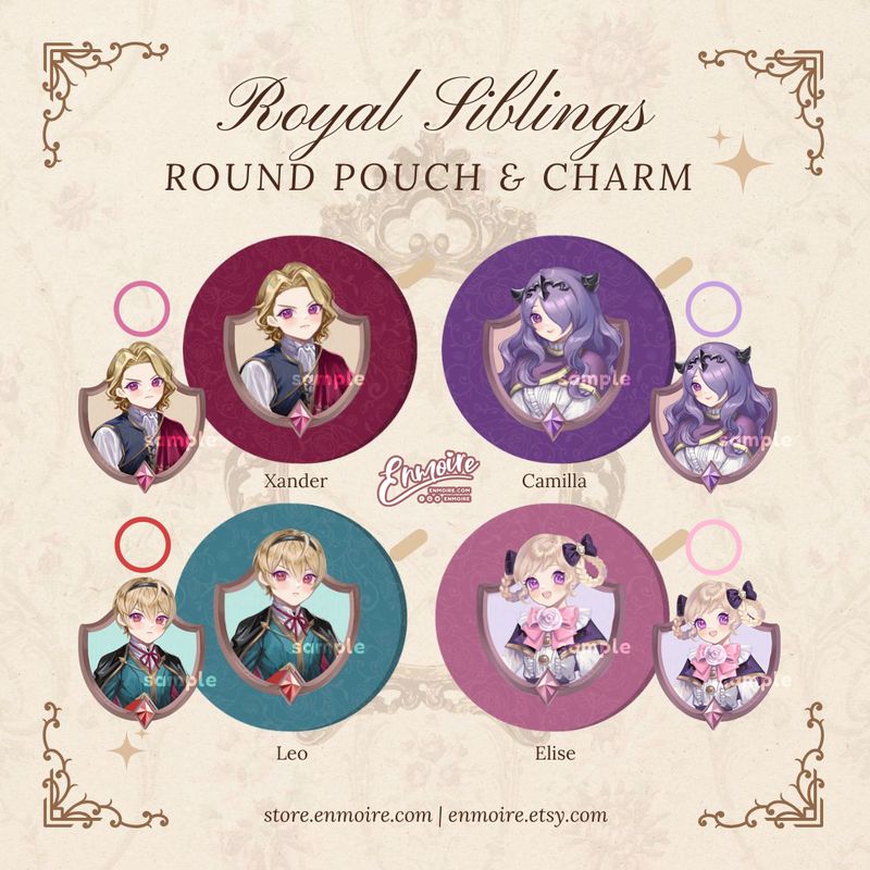 [PO] FEIF Royal Siblings Round Pouch &amp; Charm Bundle