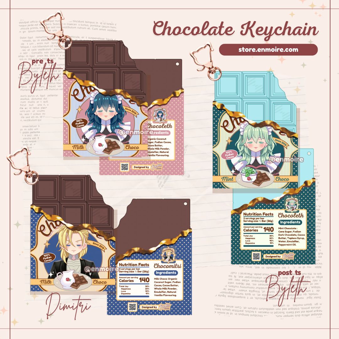 FE3H Dimitri and Byleth Chocolate Keychain