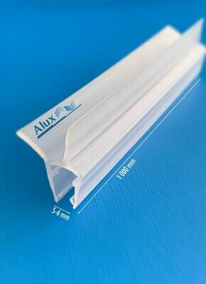 Perfil de junta de plastico(pvc) para mampara de ducha | Cristales: 5-6 mm | Largo: 1.000 mm