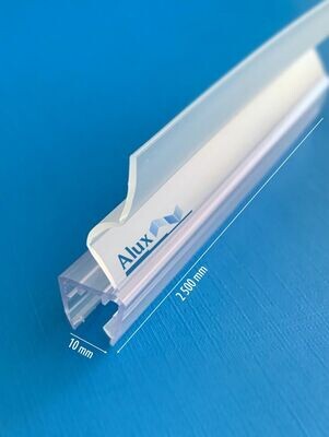 Perfil de junta de plástico (PVC) flexible | Cristal: 10 mm | Largo: 2.500 mm