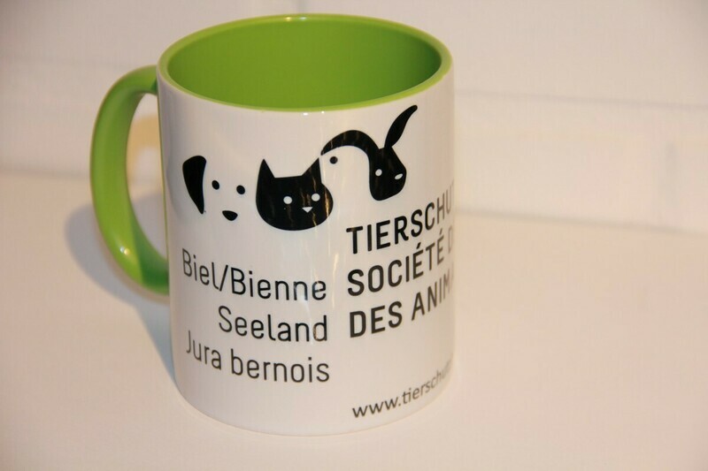 Kaffeetasse (weiss/hellgrün)