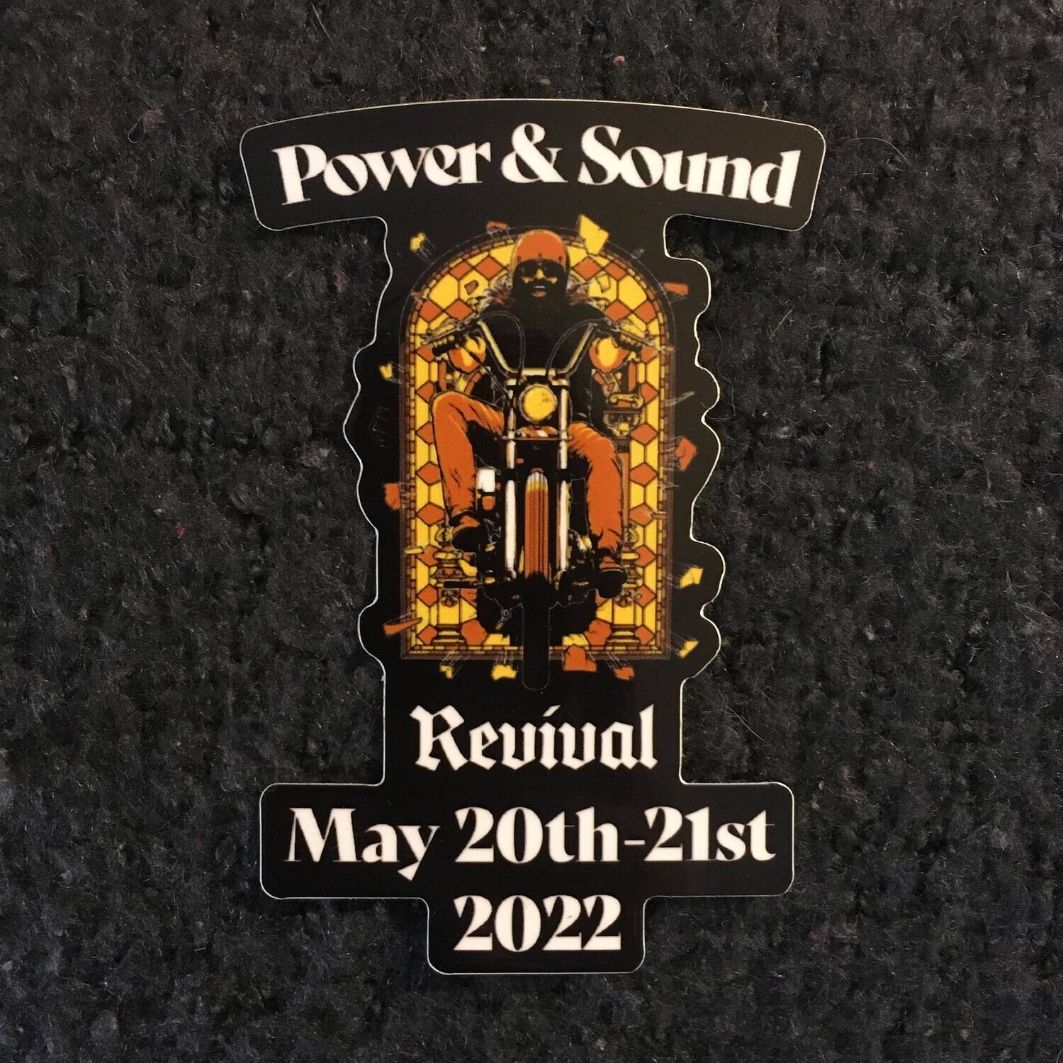 Power & Sound Revival 2022 Motorcycle Dude Stickers