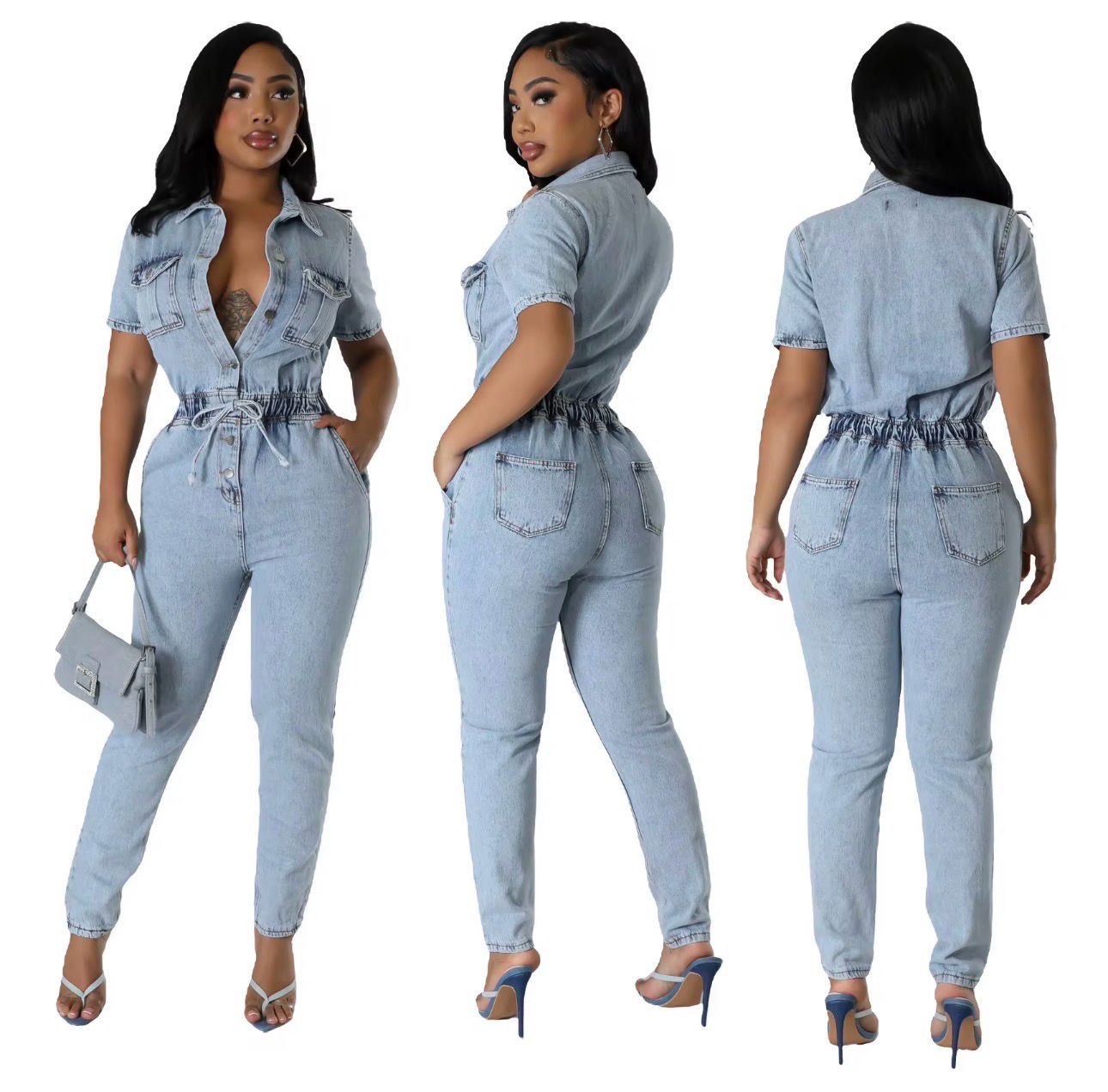 Jean Pants Cargo Romper