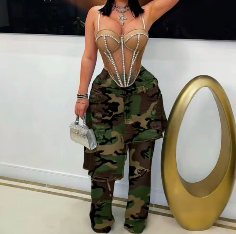 Distressed , Army Fatigue Pants