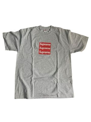 Asspizza x Supreme Triple Box logo T-Shirt Grey