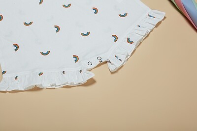 White Rainbow Print Dress