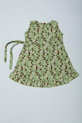 Pista Green Floral Dress