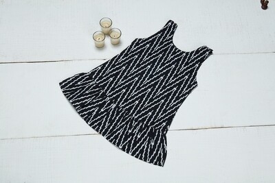 Black Zig Zag Printed Dress