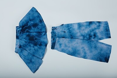 Blue Tie &amp; Die Tube Top with Pants