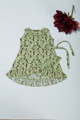 Pista Green Floral Dress