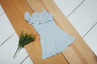 Blue Leaf Printed Playsuit