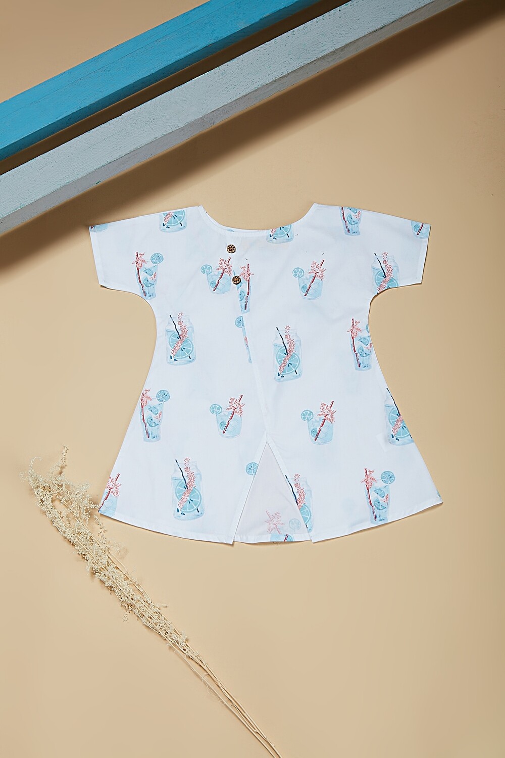 White Lemonade Print Dress