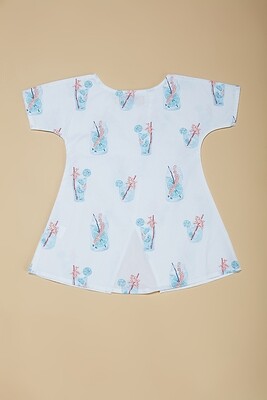 White Lemonade Print Dress