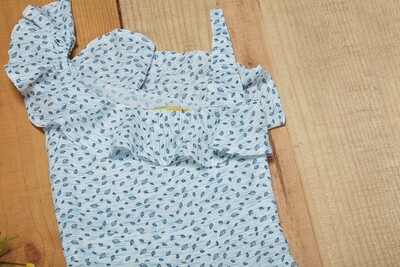 Blue Leaf Printed Playsuit