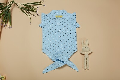 Blue Dog Print Top
