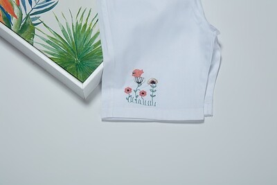 White Embroidered Shorts &amp; Top Set