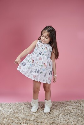 ONAS WHITE ANIMAL PRINT DRESS
