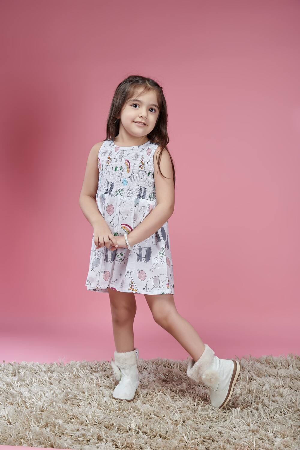 ONAS WHITE ANIMAL PRINT DRESS