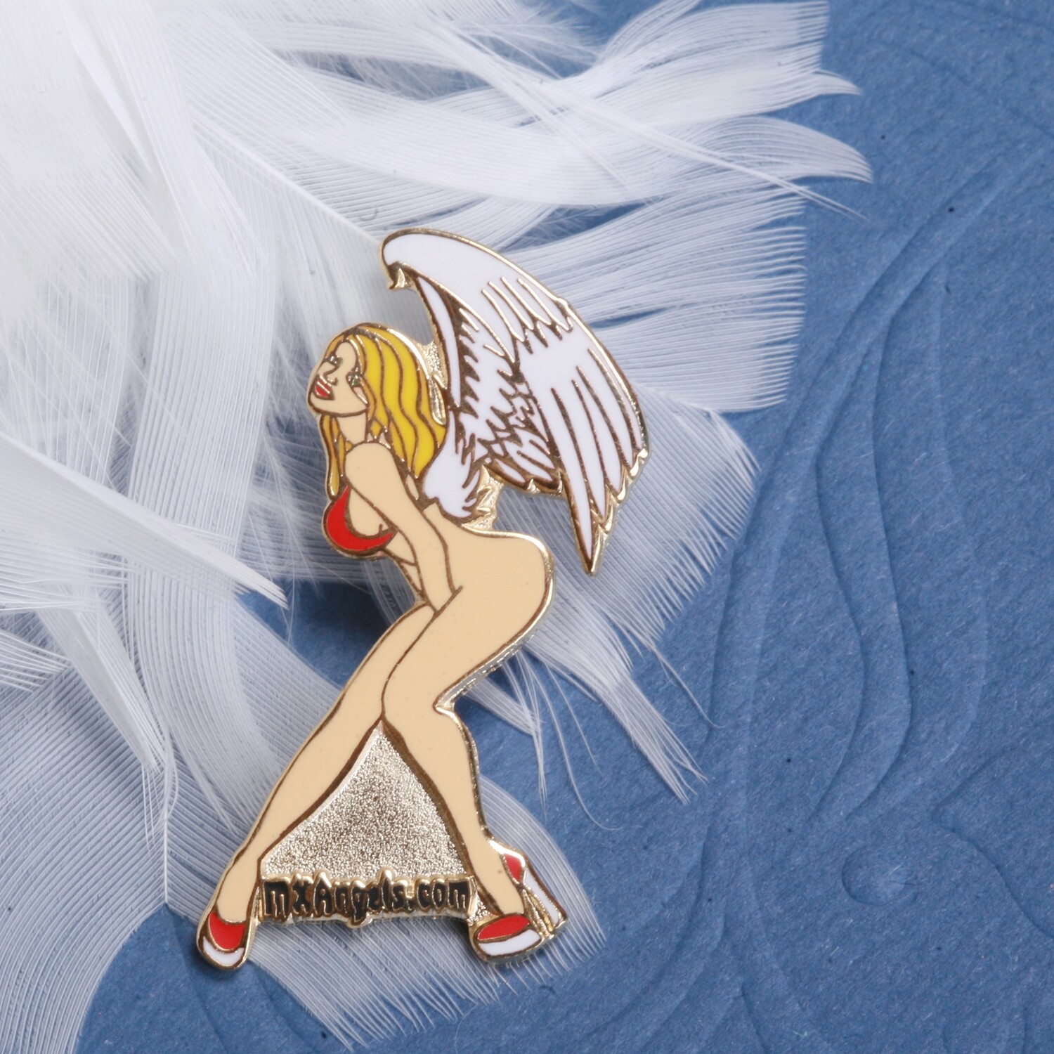 Rebecca The Guardian Motorcycle Angel 
Pin