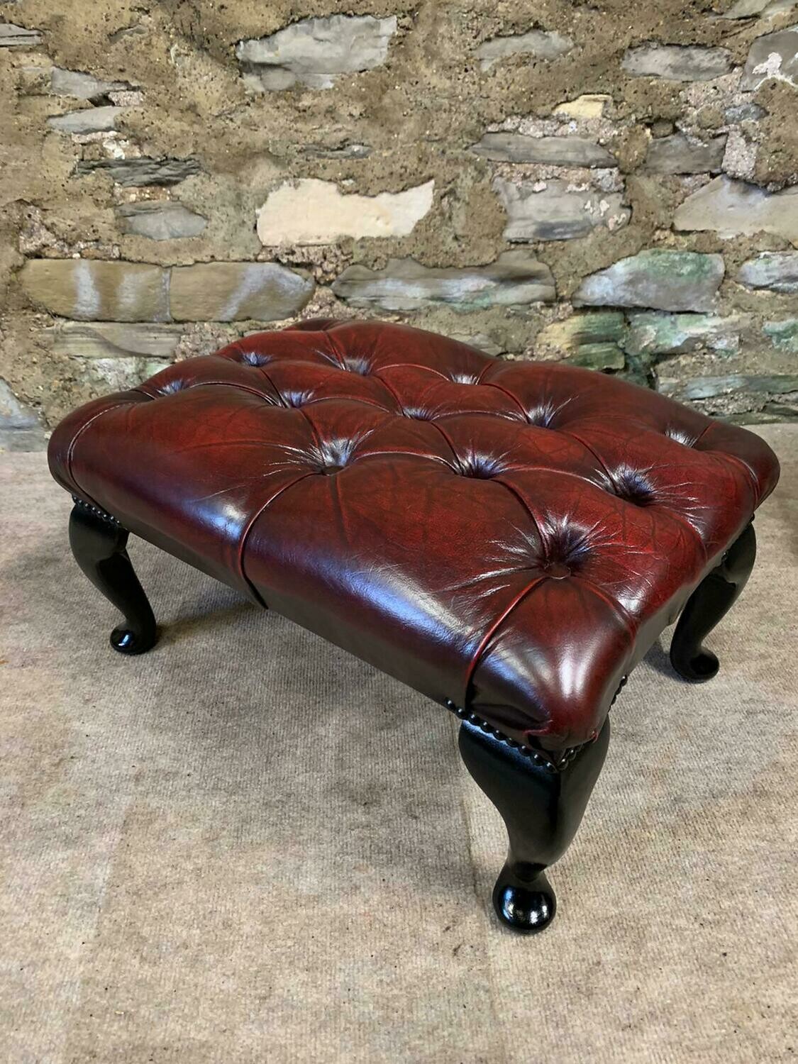 Leather Chesterfield Footstool