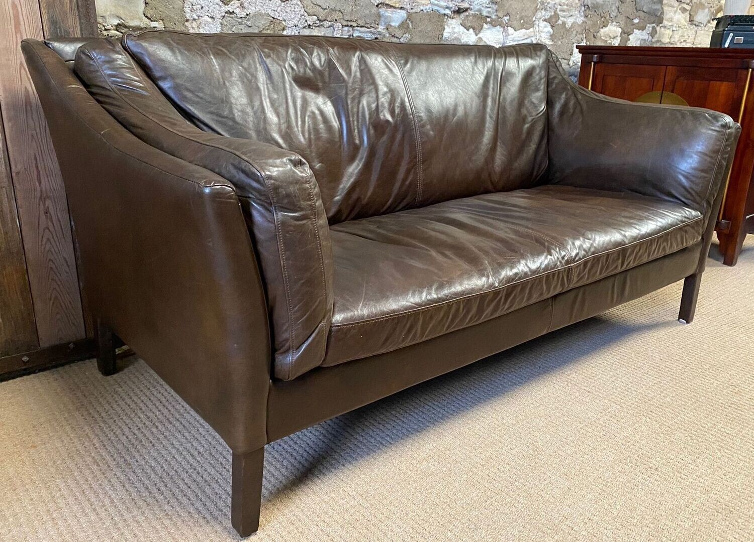 halo groucho large aniline leather sofa