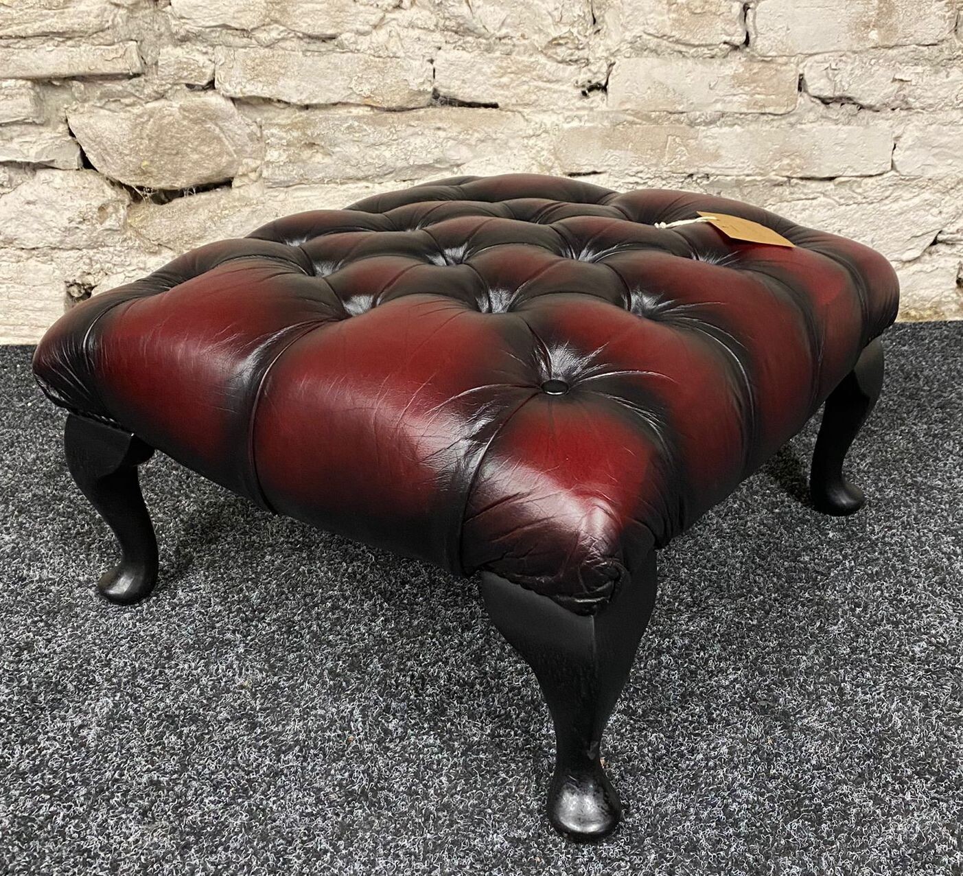 Chesterfield OXBLOOD LEATHER Footstool